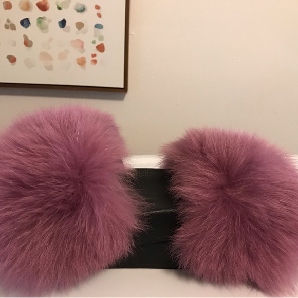 Real Fox Fur Slides Size 9 - Picture 8 of 9